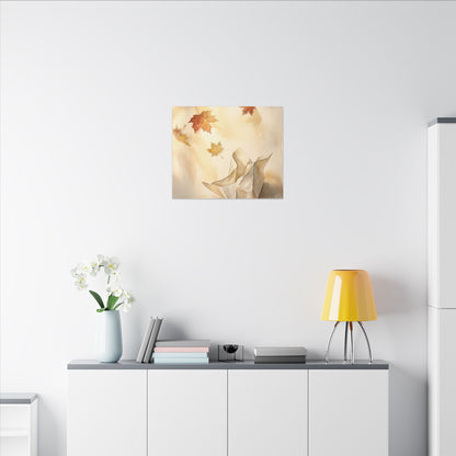 Japandi Paper Fold in Golden Hour | Watercolor Canvas Art