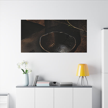 Atmospheric Ceramic Bowl Canvas Art - Shadow Zen Dark Japandi