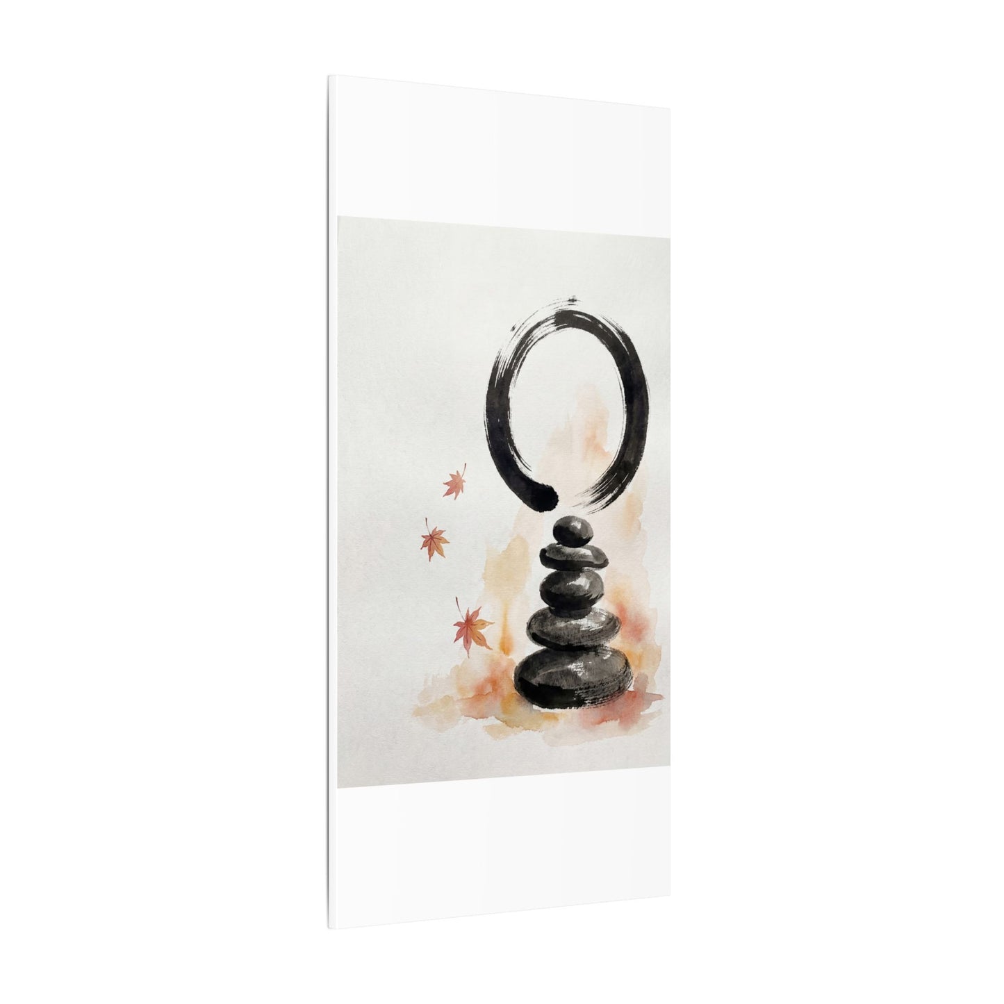 River Stones Canvas Art | Autumn Zen Enso Art