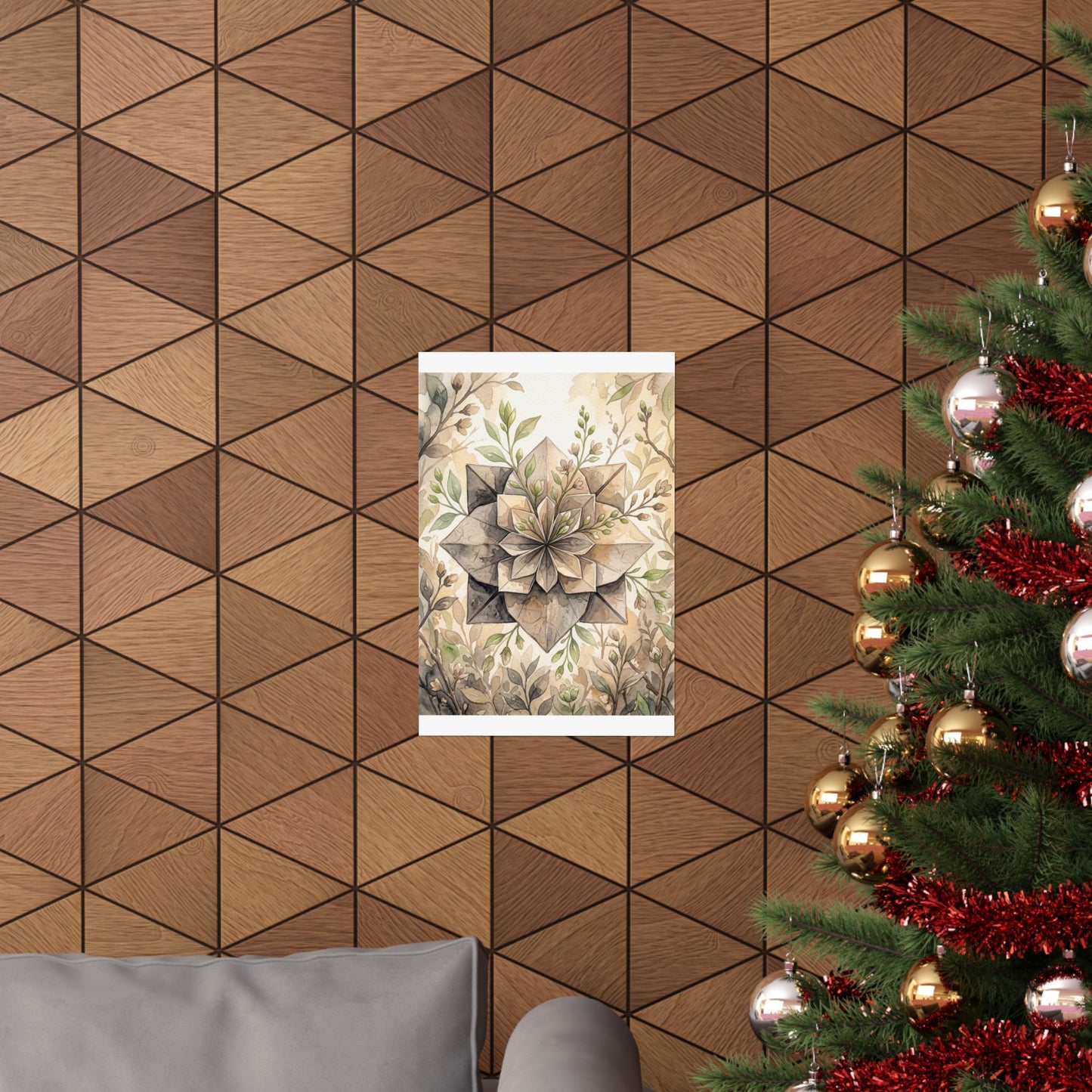 Golden Hour Paper Fold Wall Art Print - Japandi Mono No Aware