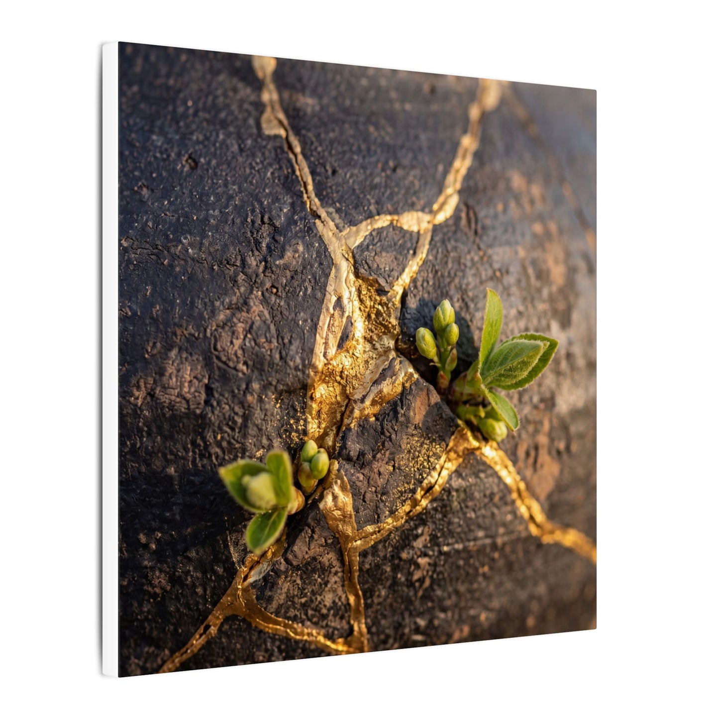 Rust Patina Gold Repair Canvas Art | Resilient Kintsugi Art
