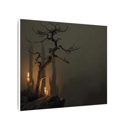 Ma Pine Tree Canvas Art - Dark Japandi Shadow Zen