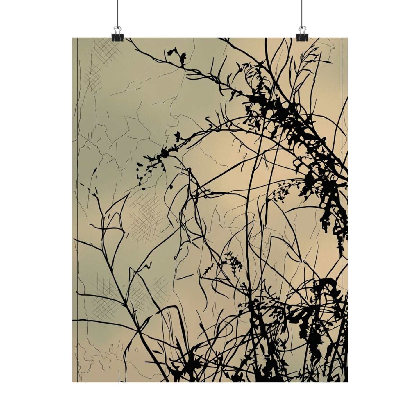 Golden Hour Shadow Play Wall Art Print - Japandi Mono No Aware Art Print