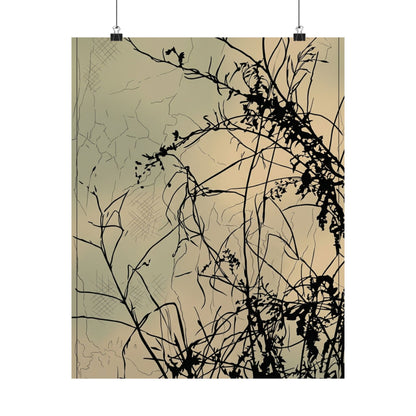 Golden Hour Shadow Play Wall Art Print - Japandi Mono No Aware Art Print