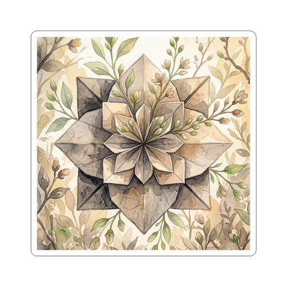 Golden Hour Paper Fold Sticker - Japandi Mono No Aware Art Print