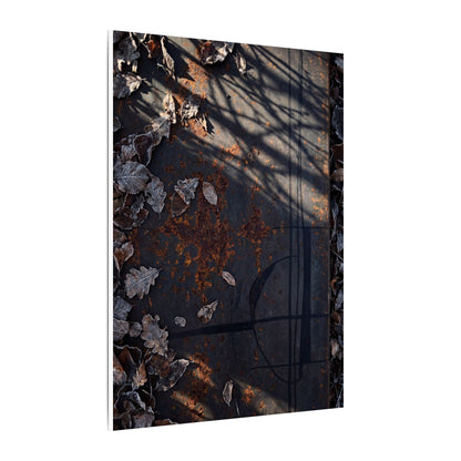 Shibui Rust Patina Canvas Art - Dark Japandi Charcoal Ink