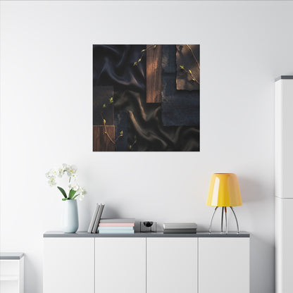 Silk Drape Spring Canvas Art | Dark Japandi Moody Design