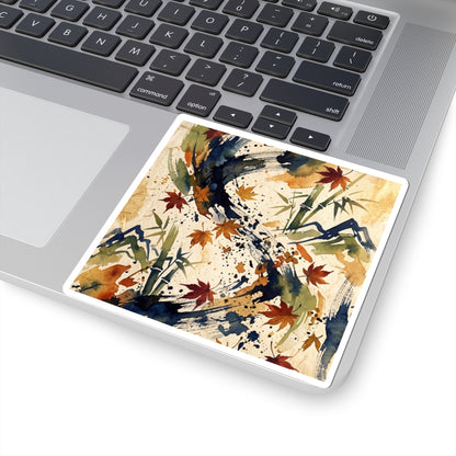 Ink Brushstroke Ukiyo E Inspired Sticker | Calm Zen Art