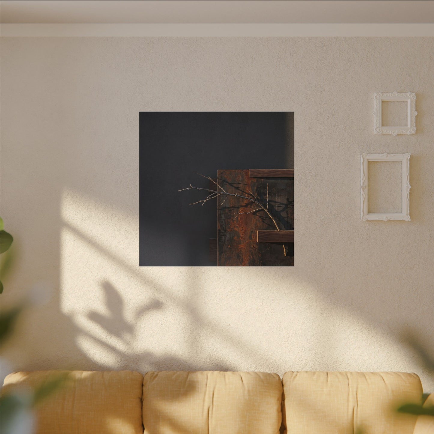 Ma Rust Patina Canvas Art - Dark Japandi Dark Texture