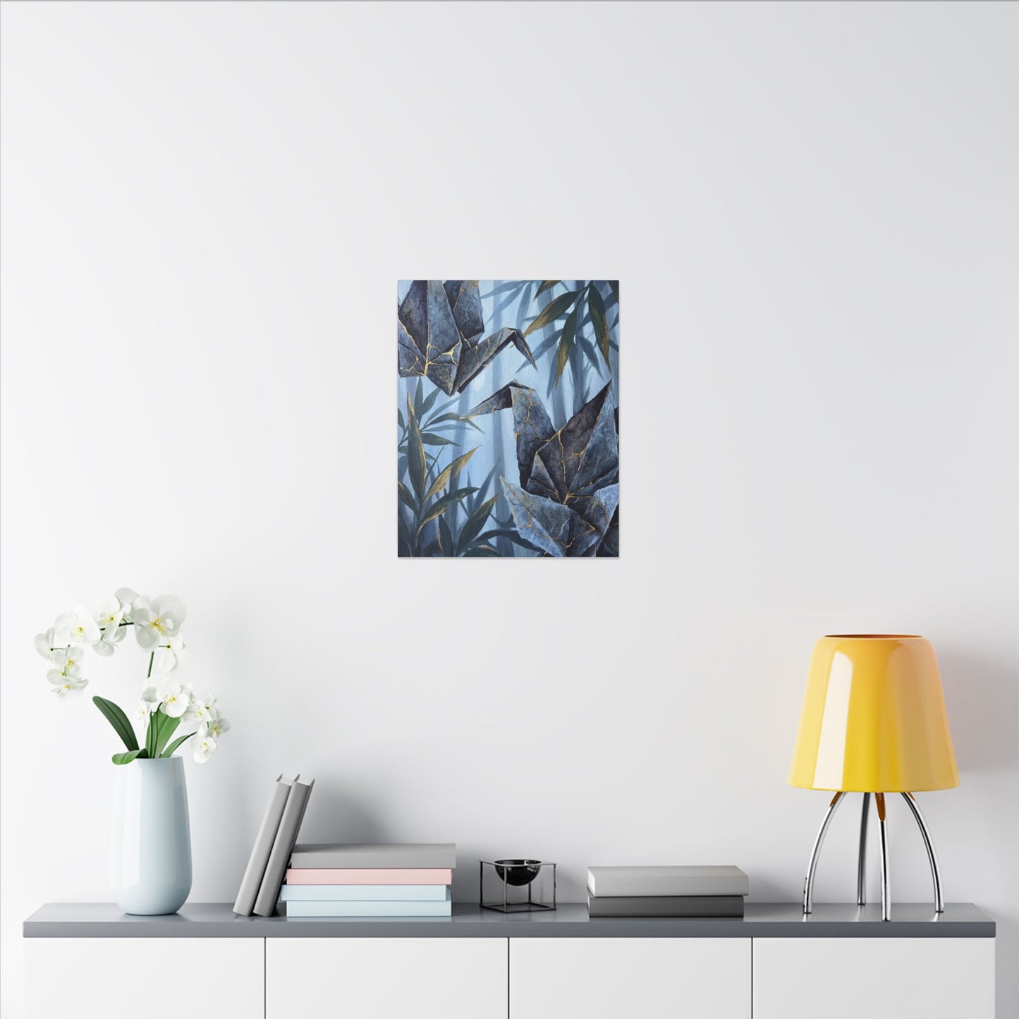 Paper Fold Canvas Art | Summer Kintsugi Crackle Gold Art