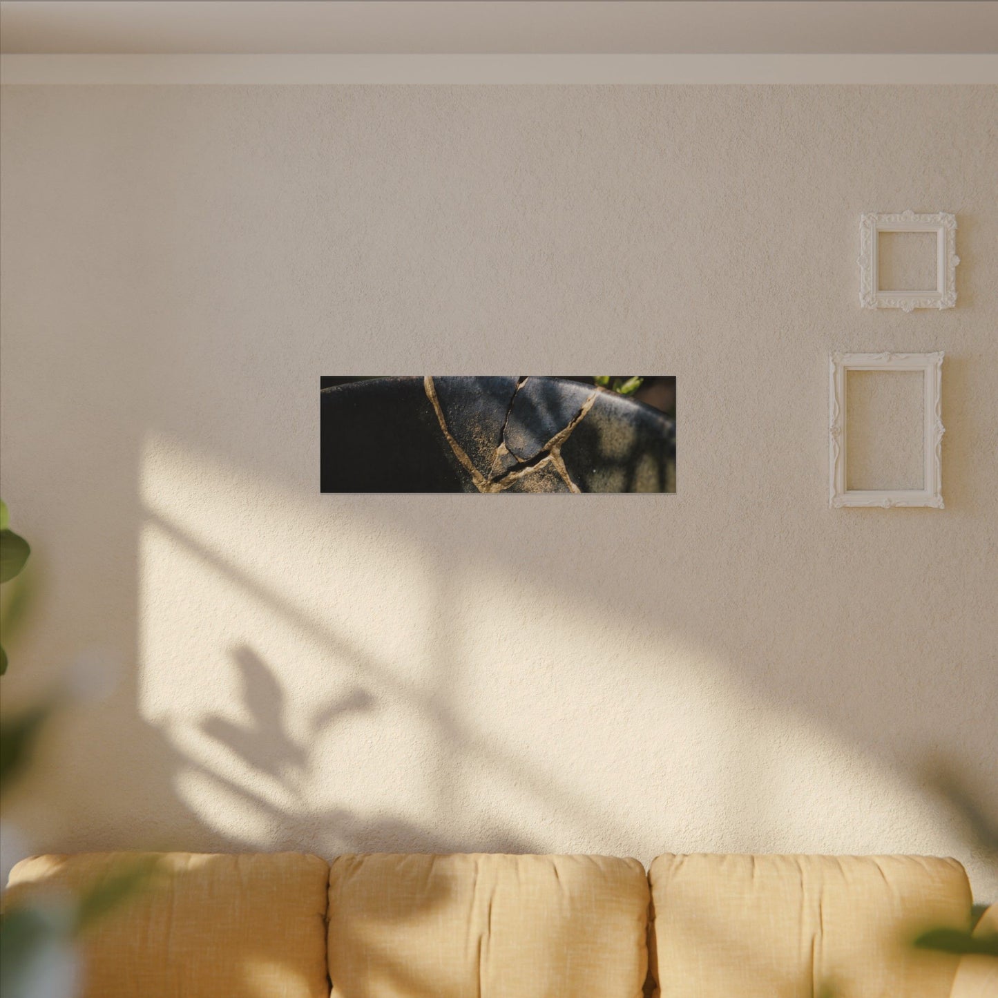 Seijaku Broken Pottery Canvas Art - Dark Japandi Shadow Zen