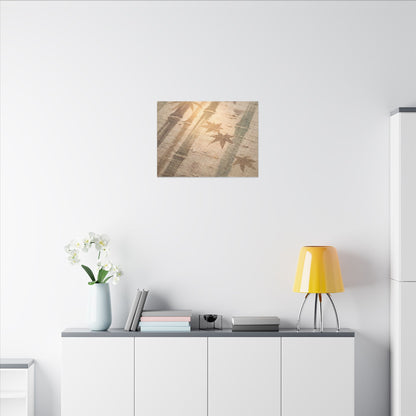 Autumn Bamboo Grove Japanese Pattern Canvas Art | Neutral Decor