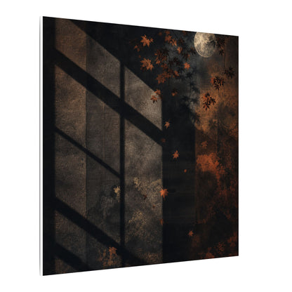 Sophisticated Shadow Play Canvas Art - Dark Texture Dark Japandi