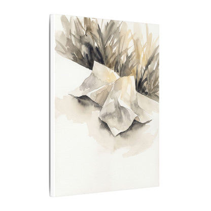 Paper Fold Watercolor Canvas Art | Warm Japandi Art
