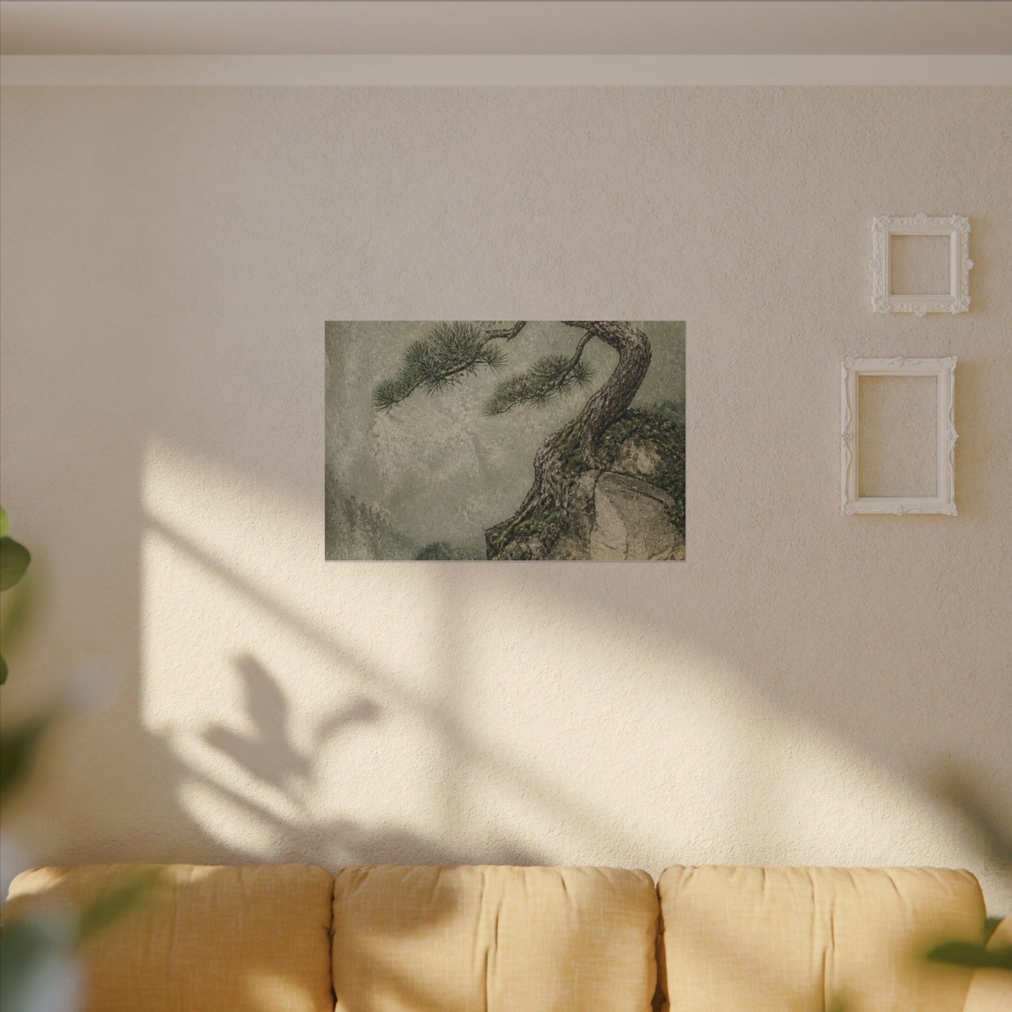 Fukinsei Pine Tree Canvas Art - Japandi Texture