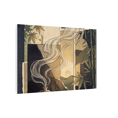 Tranquil Incense Smoke Canvas Art - Ukiyo E Inspired Zen