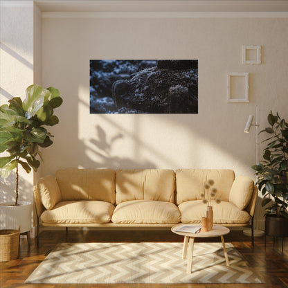 Moody Stone Lantern Canvas Art - Shadow Zen Dark Japandi