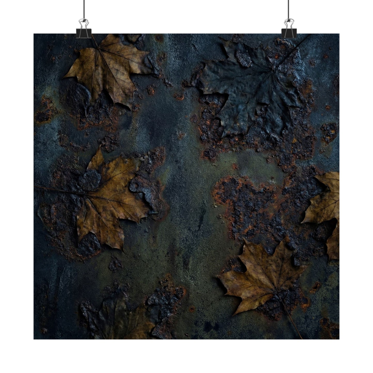 Autumn Rust Patina Charcoal Ink Wall Art Print | Bold Decor