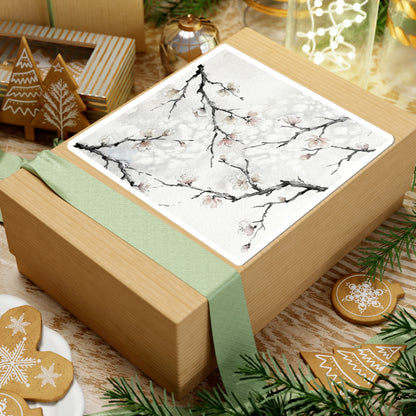 Cherry Blossom Watercolor Sticker | Warm Japandi Art Art Print