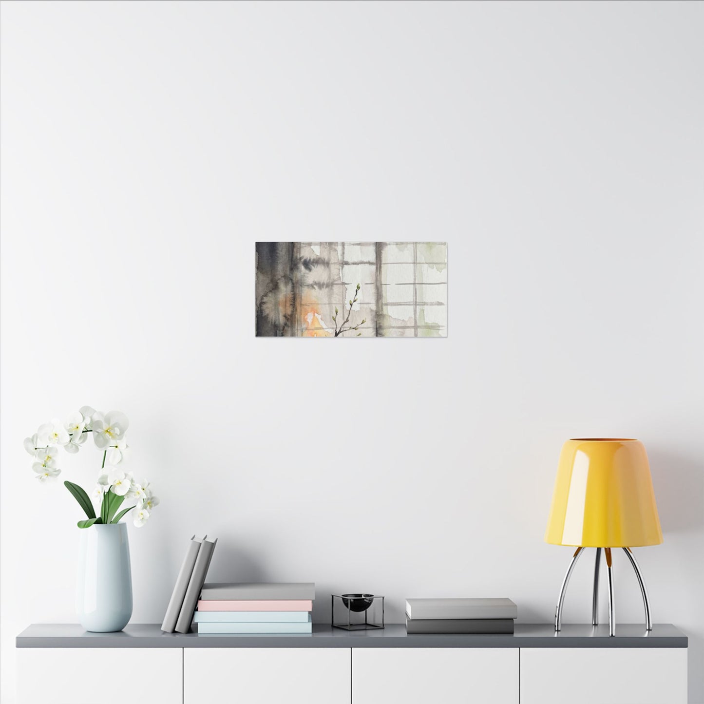 Shoji Screen Canvas Art | Spring Japandi Watercolor Art