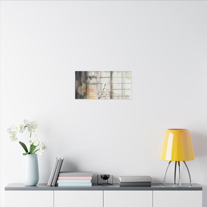 Shoji Screen Canvas Art | Spring Japandi Watercolor Art