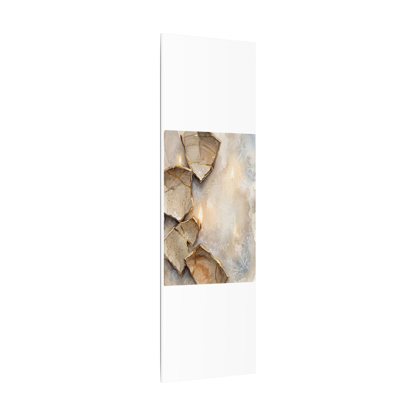 Broken Pottery Winter Canvas Art | Japandi Warm Design