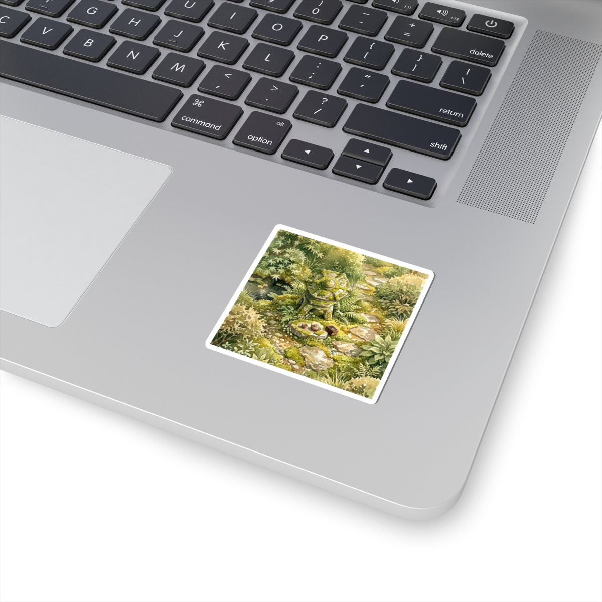 Stone Lantern Watercolor Sticker | Neutral Japandi Art