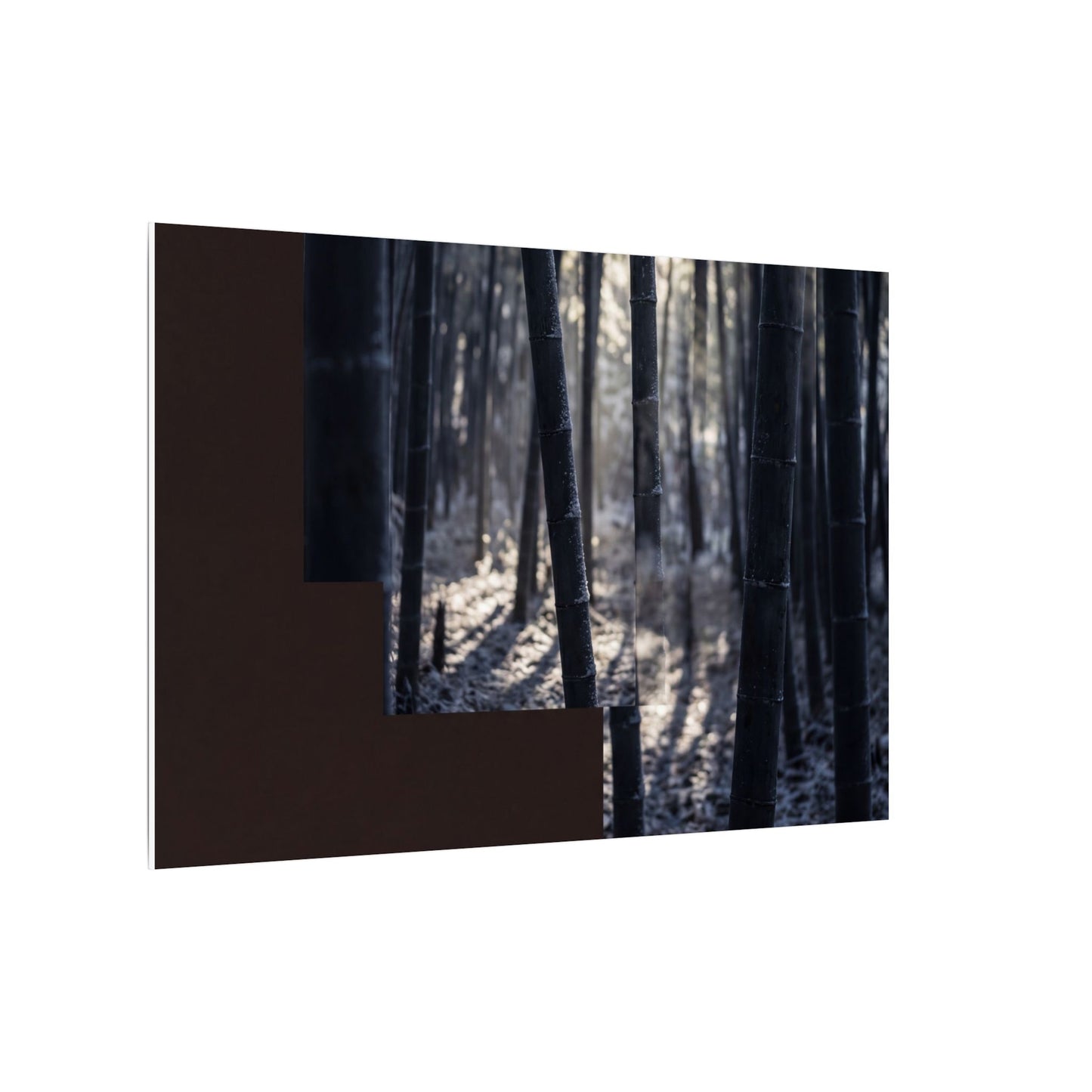 Bamboo Grove Canvas Art | Winter Dark Japandi Moody Minimal Art
