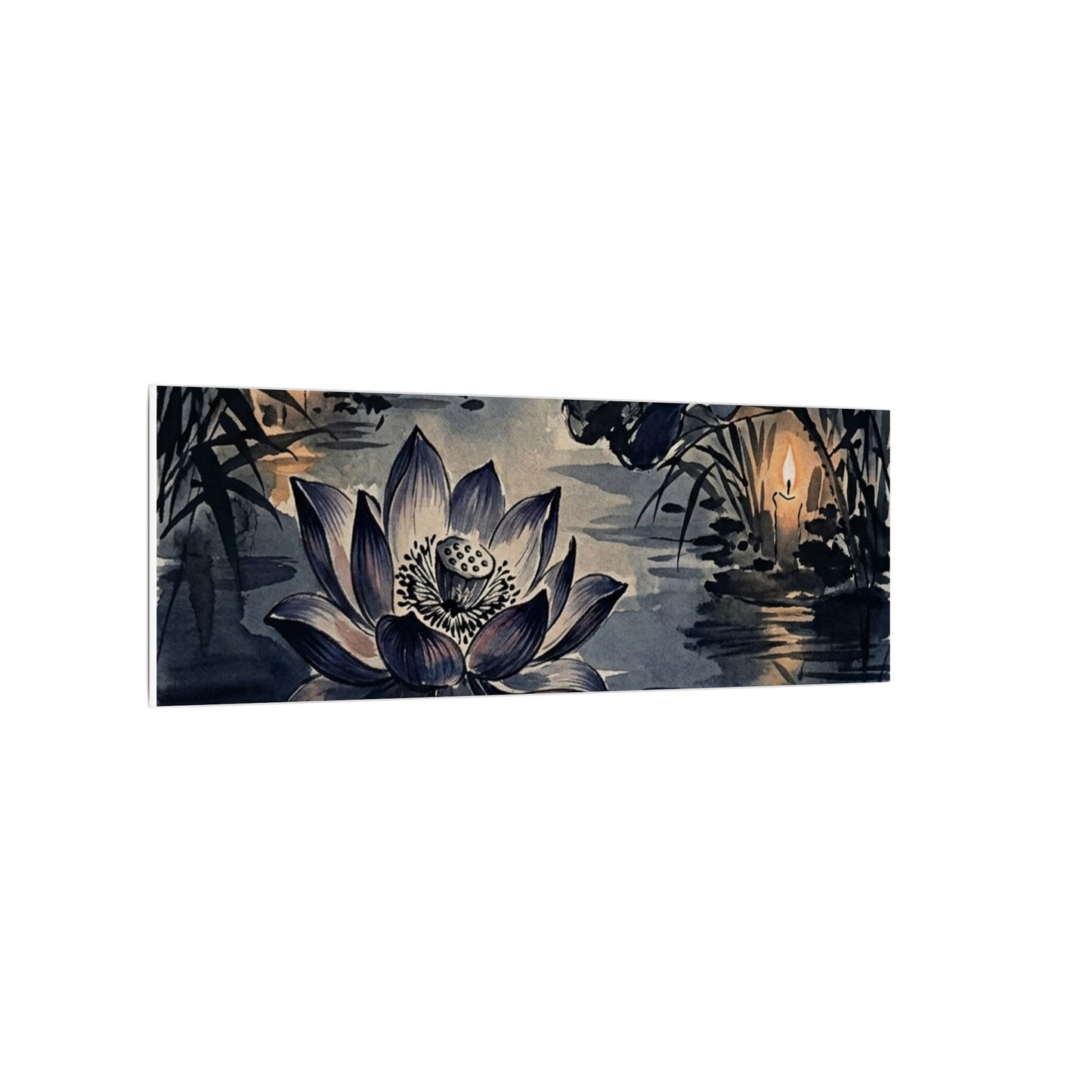 Fukinsei Lotus Flower Canvas Art - Zen Sumi E