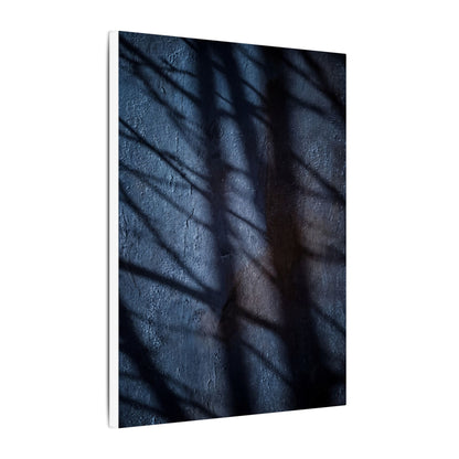 Dark Japandi Shadow Play in Moonlight | Moody Minimal Canvas Art