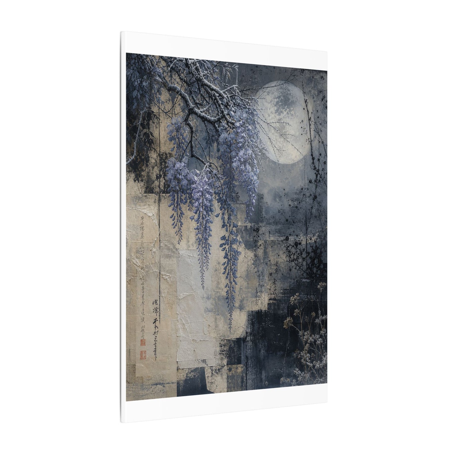 Winter Wisteria Texture Canvas Art | Elegant Decor