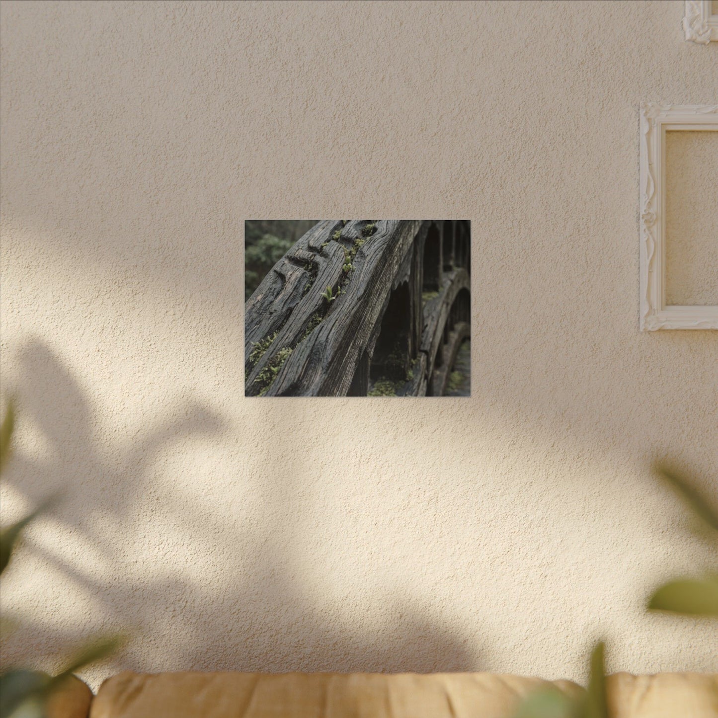 Overcast Wooden Bridge Canvas Art - Japandi Kanso