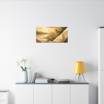 Golden Hour Paper Fold Canvas Art - Japandi Ma