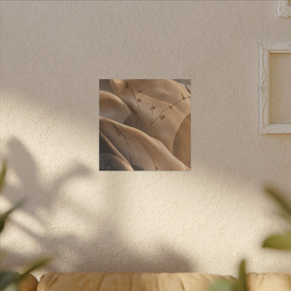 Japandi Silk Drape in Golden Hour | Japanese Pattern Canvas Art