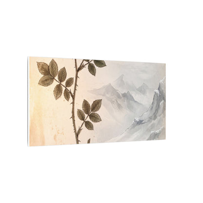 Winter Mountain Mist Herbarium Canvas Art | Earthy Decor