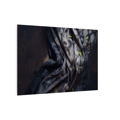 Seijaku Silk Drape Canvas Art - Dark Japandi Dark Texture