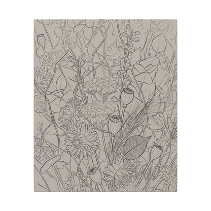 Summer Dried Flowers Minimal Line Canvas Art | Elegant Decor