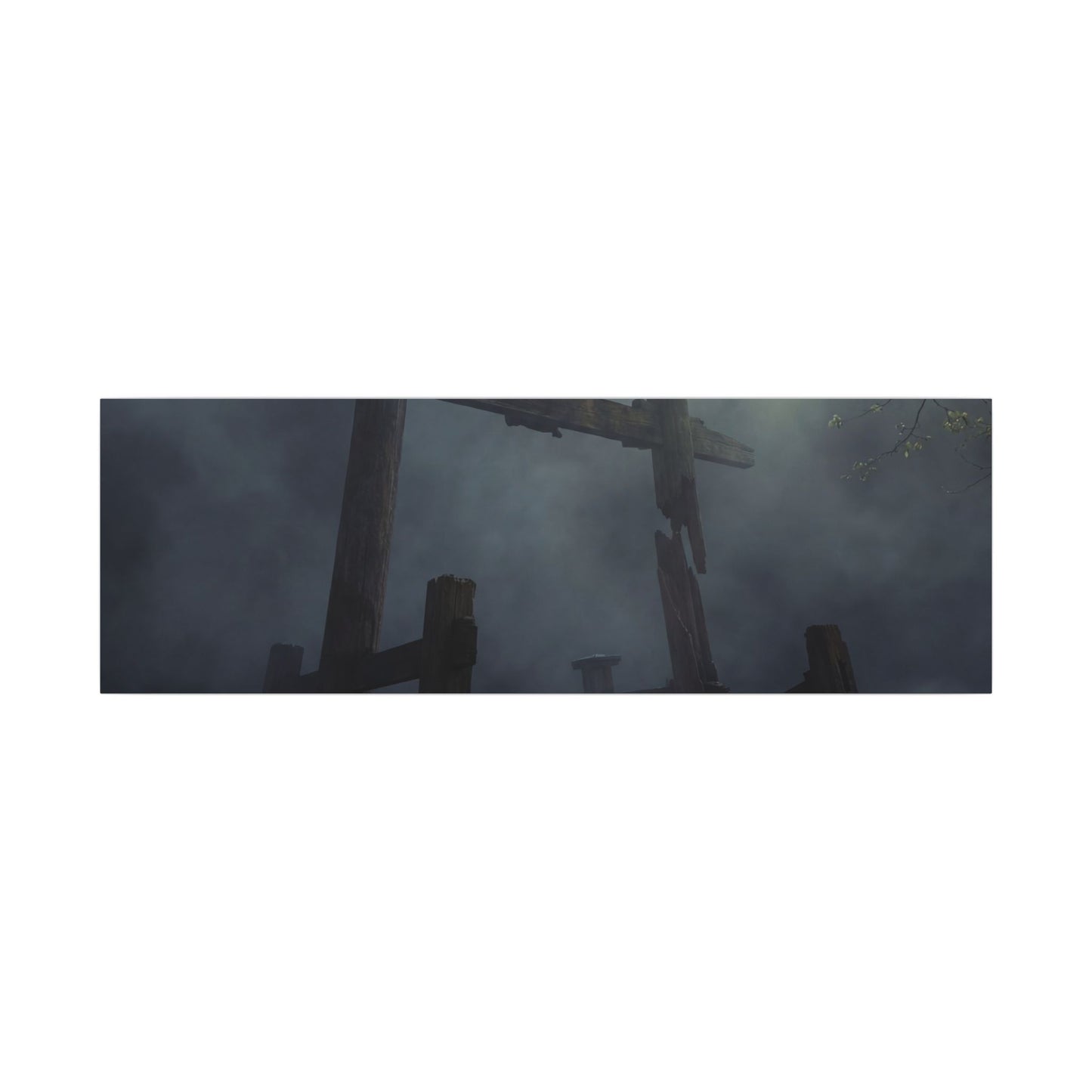 Dark Japandi Torii Gate in Dappled | Moody Minimal Canvas Art