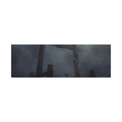Dark Japandi Torii Gate in Dappled | Moody Minimal Canvas Art