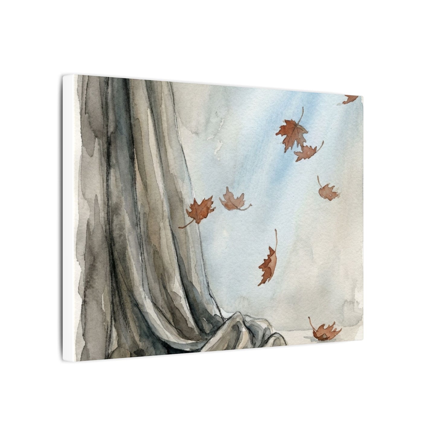 Ma Silk Drape Canvas Art - Japandi Watercolor