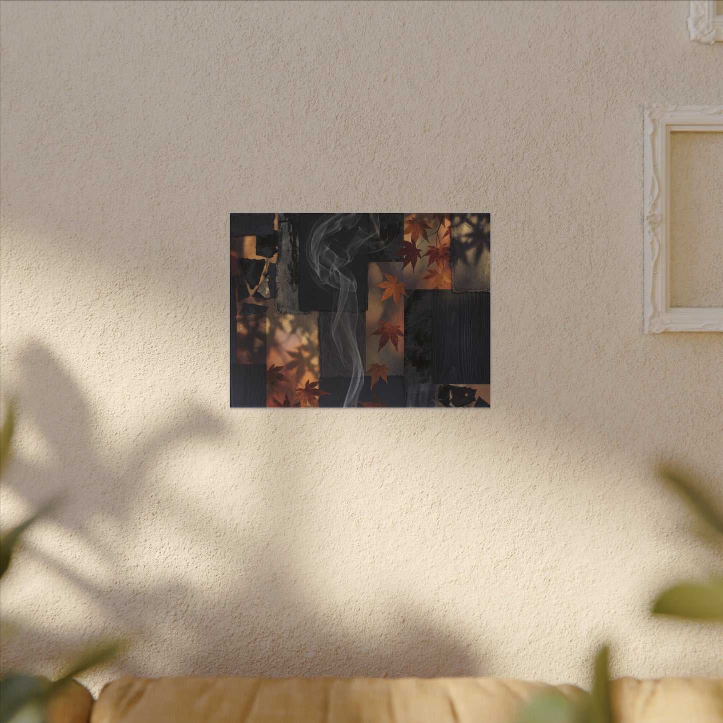 Autumn Incense Smoke Dark Texture Canvas Art | Sophisticated Decor