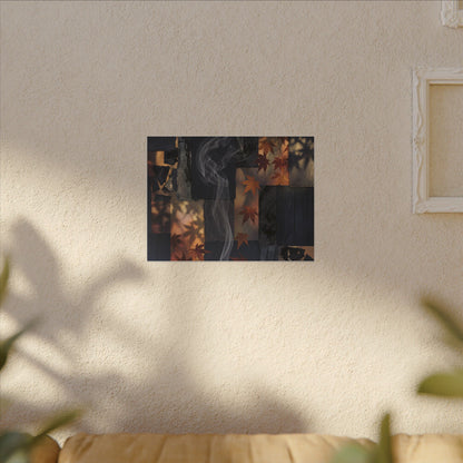 Autumn Incense Smoke Dark Texture Canvas Art | Sophisticated Decor