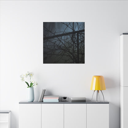 Moonlight Shadow Play Canvas Art - Dark Japandi Shibui