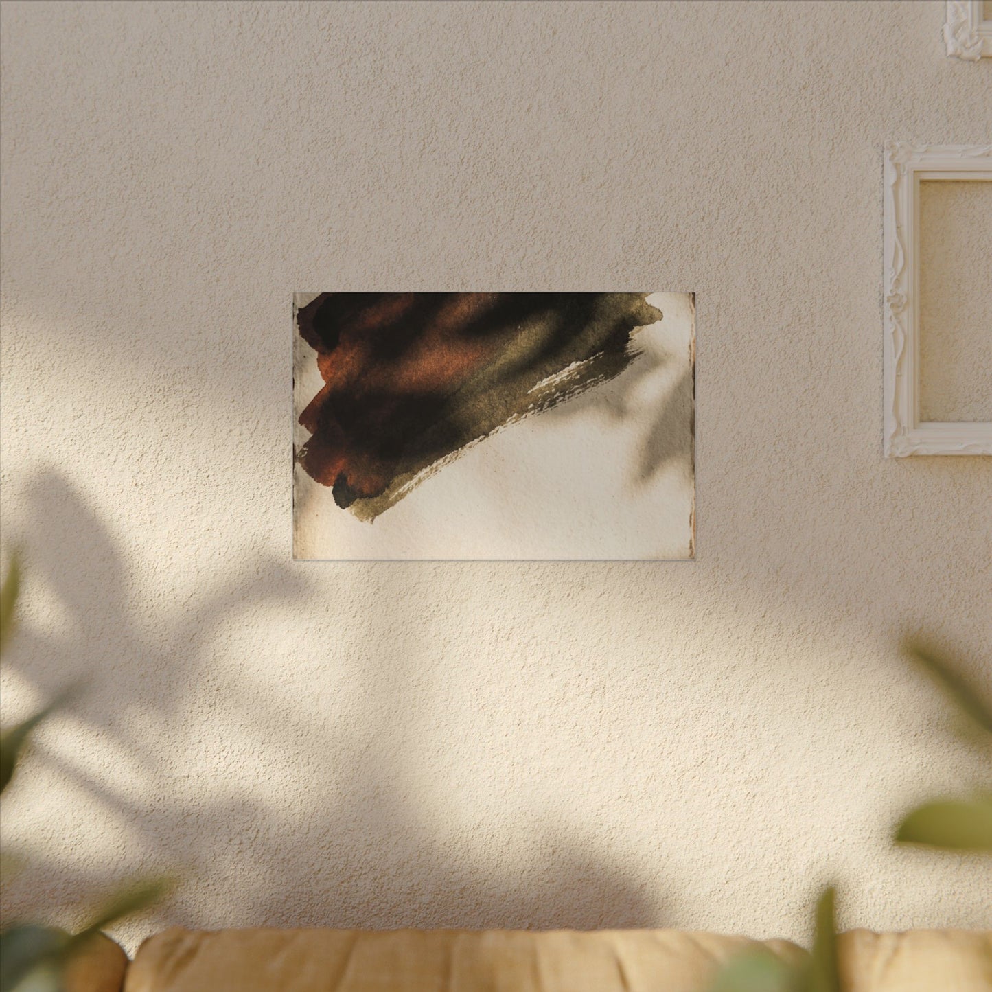 Ink Brushstroke Canvas Art | Summer Dark Japandi Moody Minimal Art