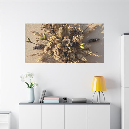 Dried Flowers Spring Canvas Art | Japandi Earthy Design