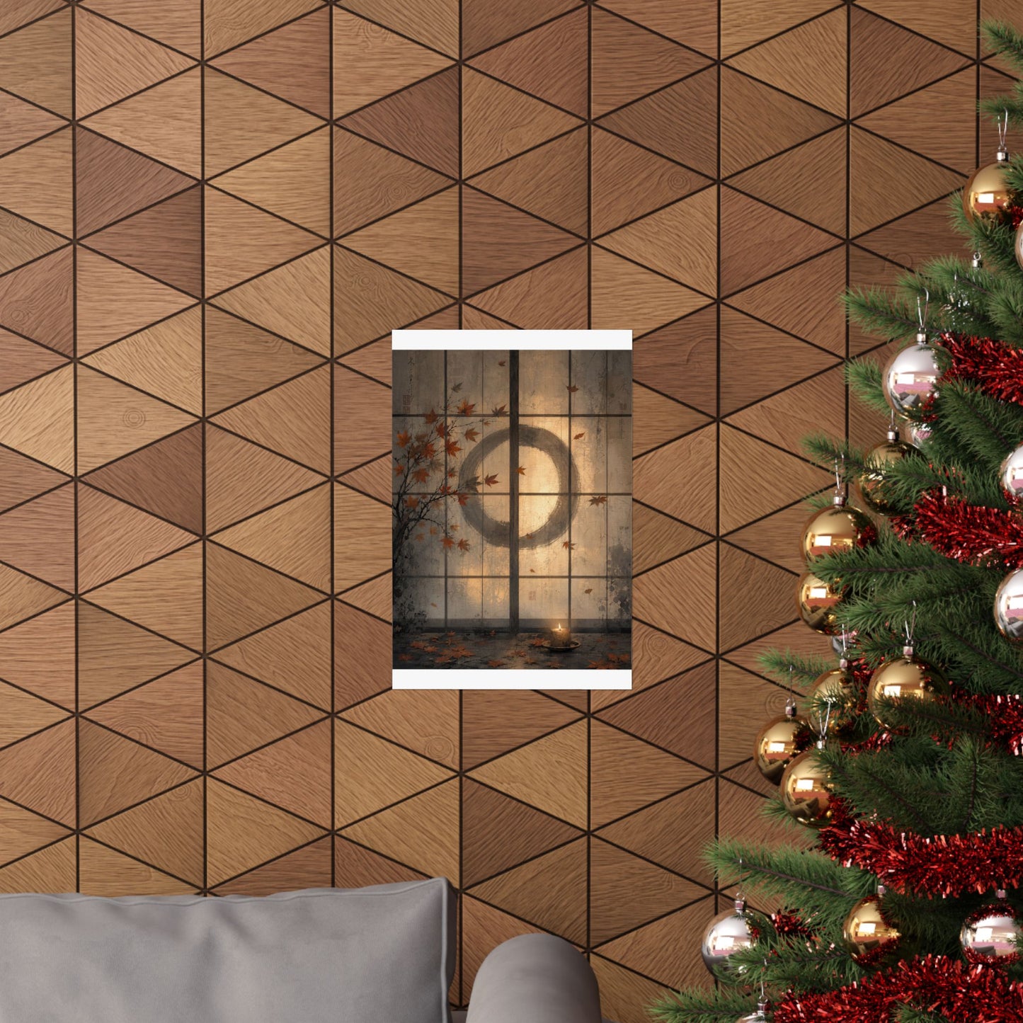 Shoji Screen Wall Art Print | Autumn Japandi Texture Art