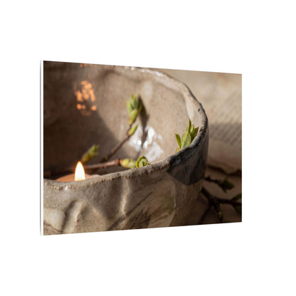 Candlelight Ceramic Bowl Canvas Art - Japandi Ma