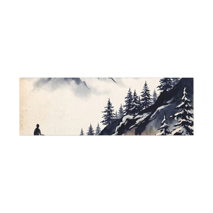 Mountain Mist Canvas Art | Winter Zen Ukiyo E Inspired Art