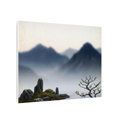 Mountain Mist Karesansui Canvas Art | Contemplative Zen Art