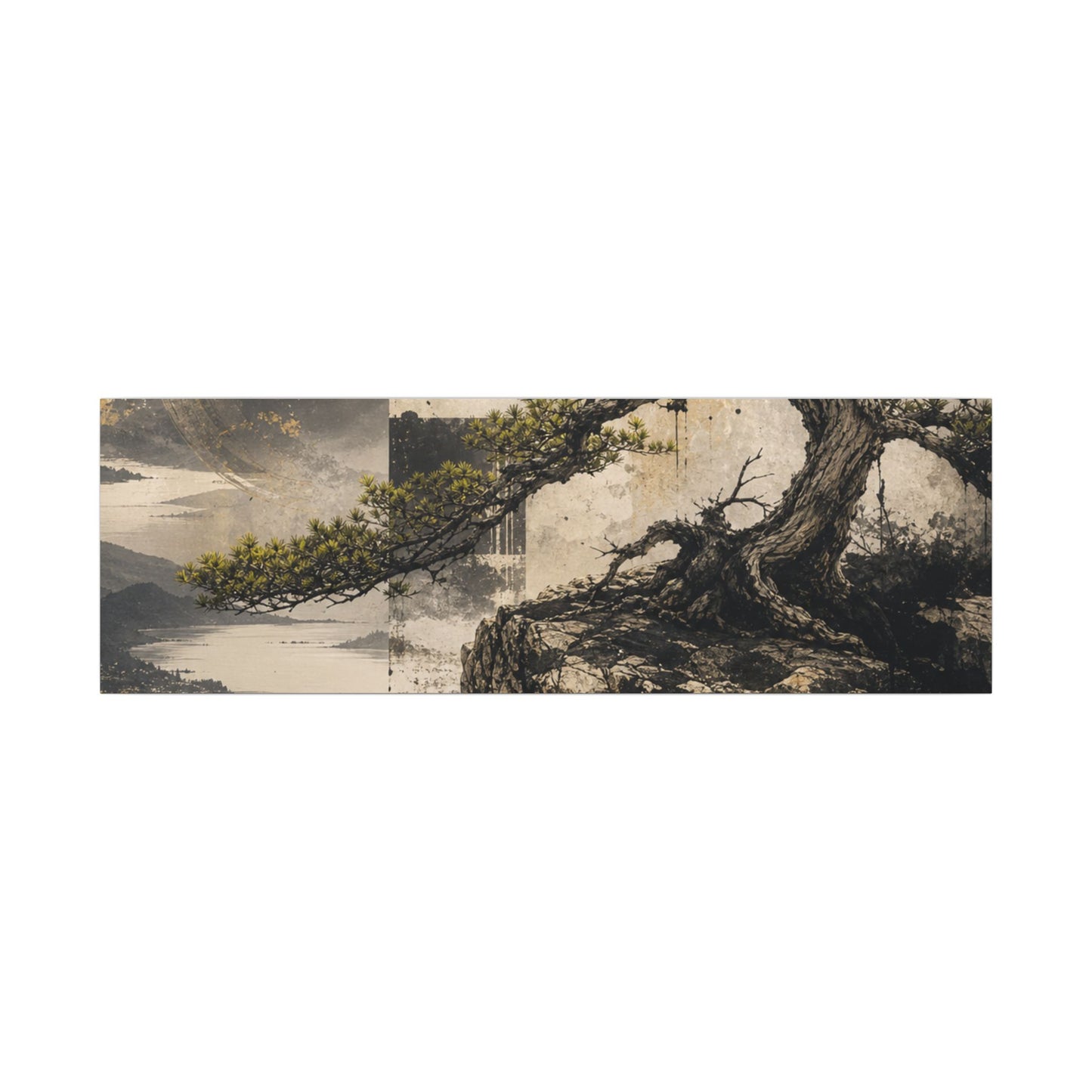 Golden Hour Pine Tree Canvas Art - Japandi Datsuzoku
